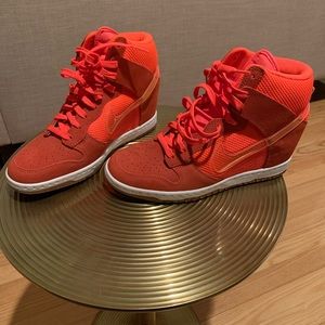 Orange High Top Nike Wedge Sneaker